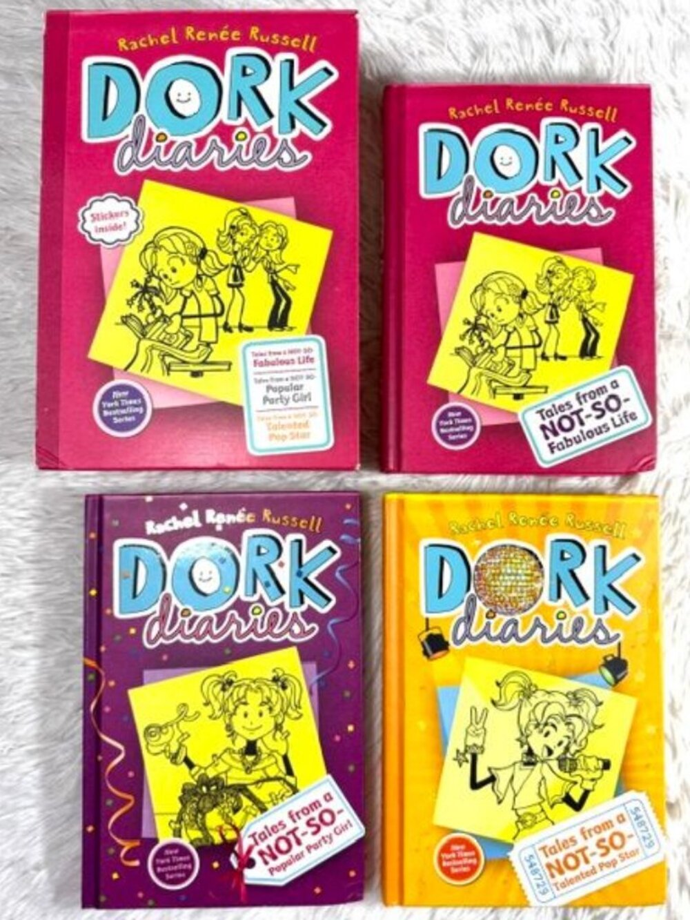 Set of 3 Dork Diaries #1 #2 #3 Boxed Hardcover Book Set